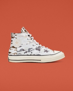 Converse Blocked Camo Chuck 70 Férfi Magasszárú Fehér/Sötét/Szürke/Szürke | GWCXLQF-HU